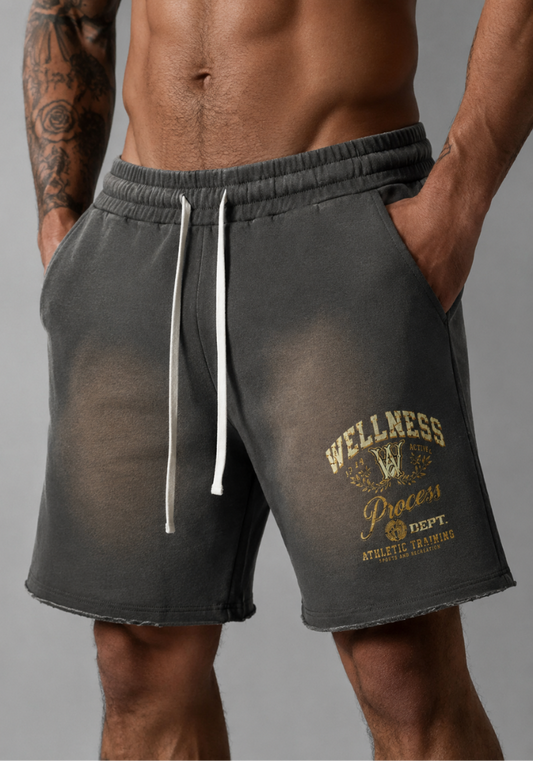 Wellness Sun Fade Raw-Edge Shorts