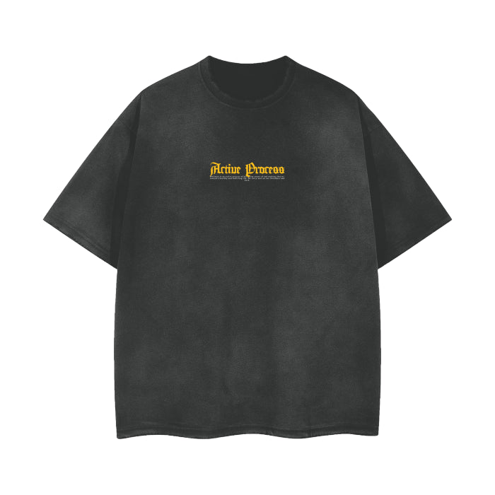 Active Vintage Frayed Tee-Gold