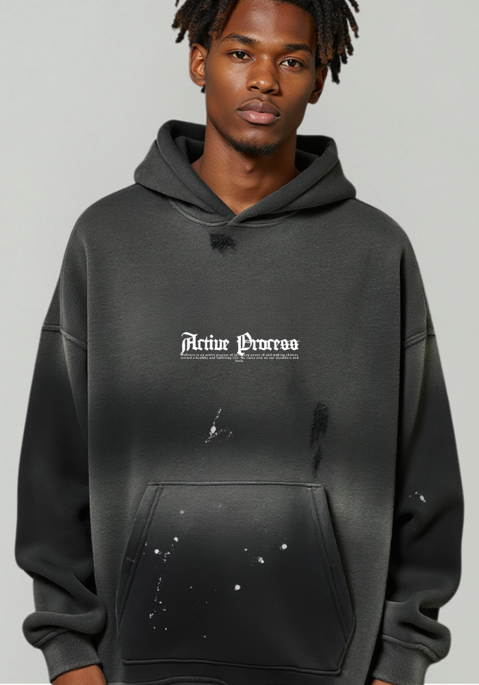 Active Frayed Fleece Hoodie