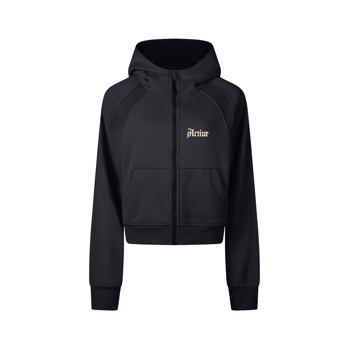 Active Cropped Zip-Through Hoodie