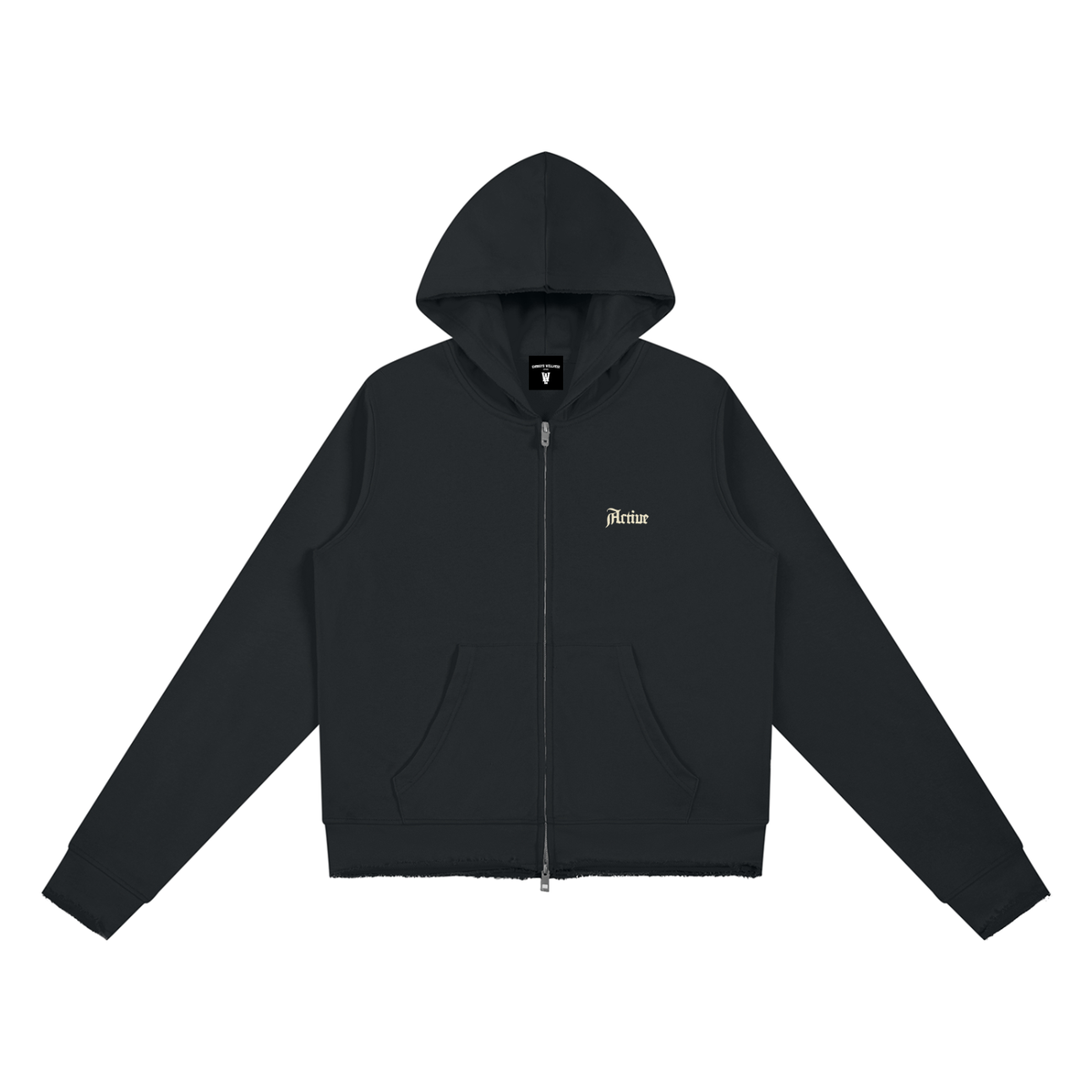 Active Raw Edge Full Zip Hoodie