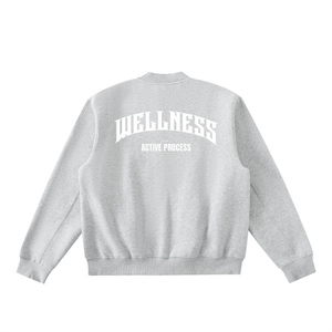 Wellness Zip-Up Fleeced Varsity Jacket