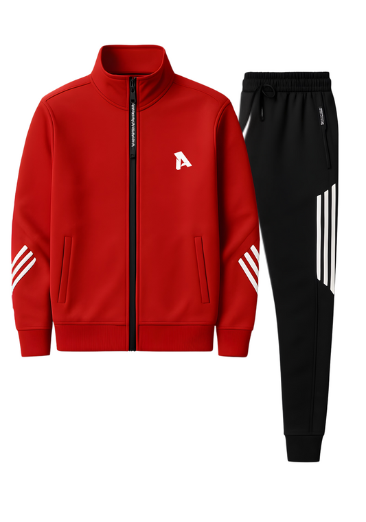Active Track Suit-Red/Yellow