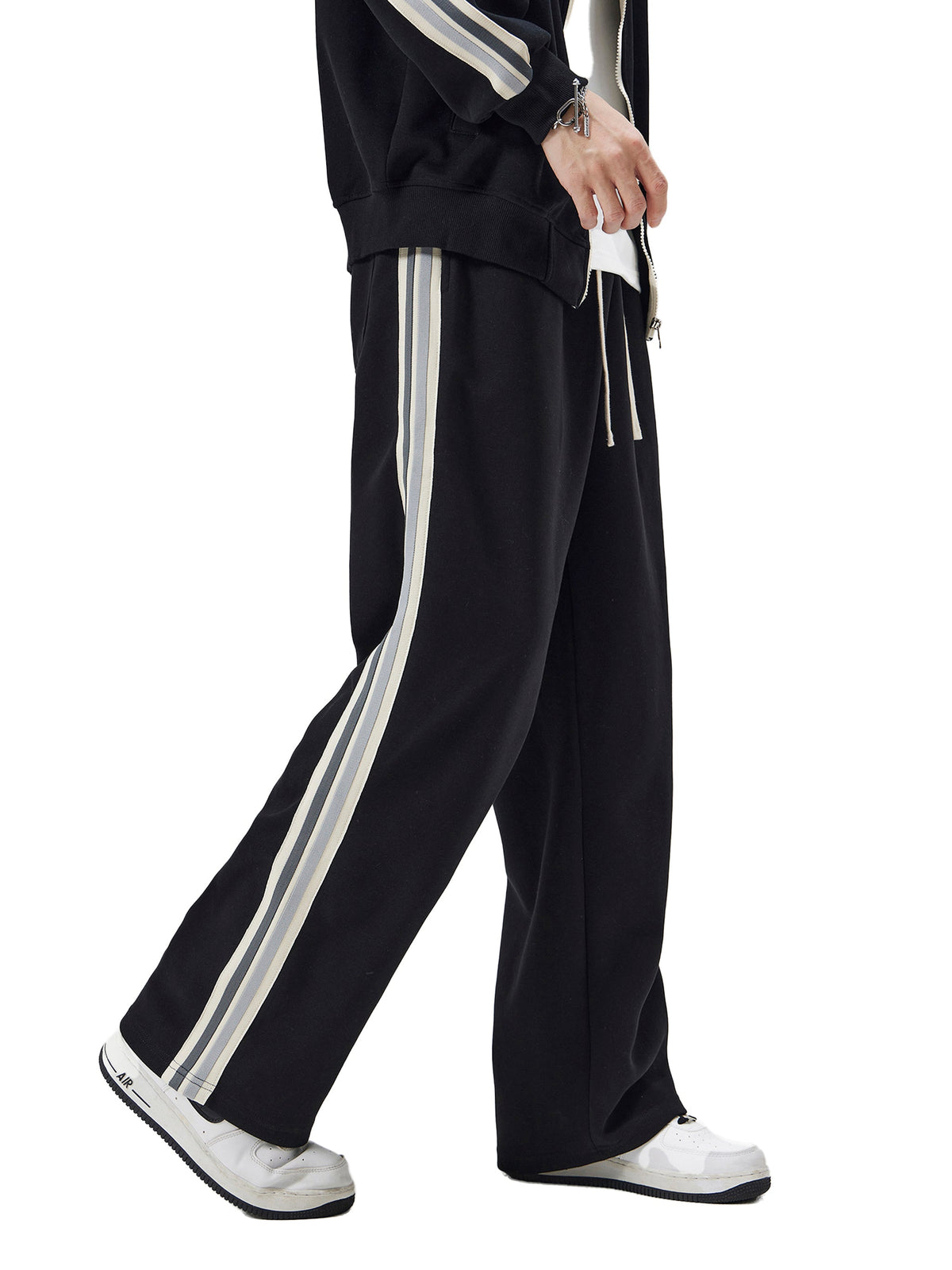 Wellness Side-Stripe Straight-Leg Pants