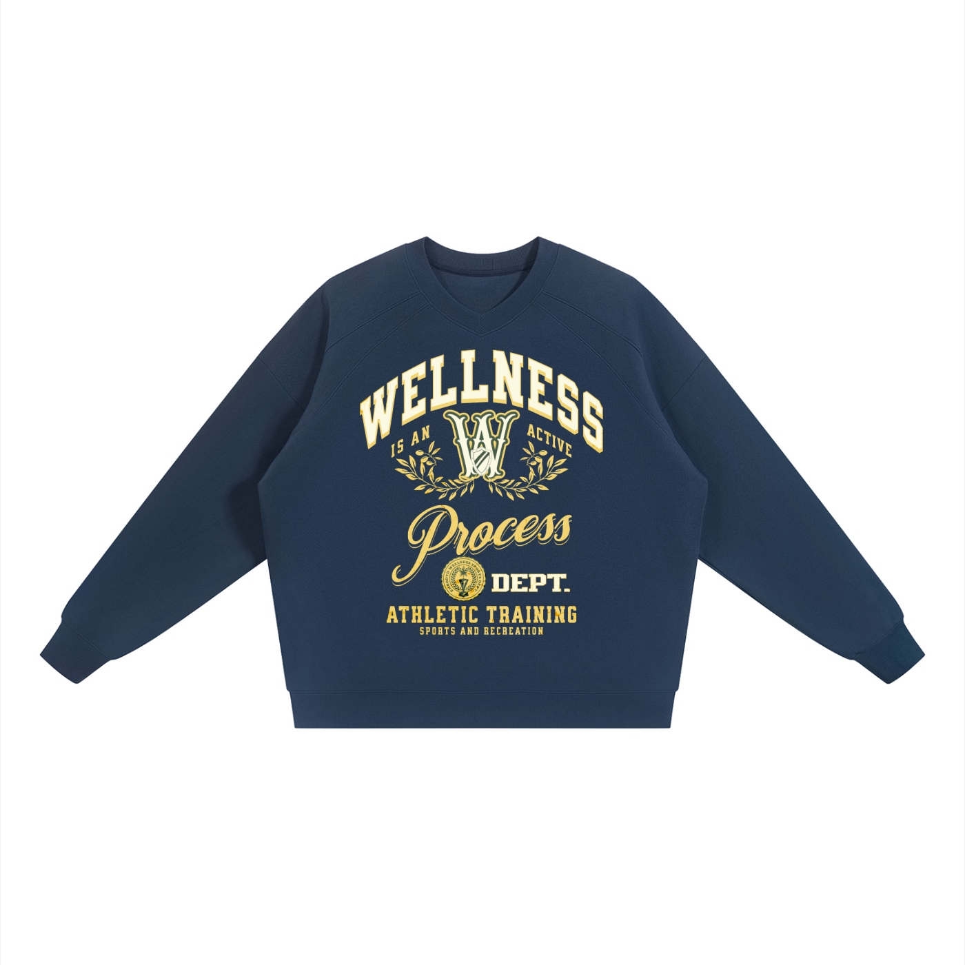 Wellness Sport V-Neck Crew-Navy