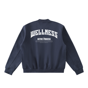 Wellness Zip-Up Fleeced Varsity Jacket