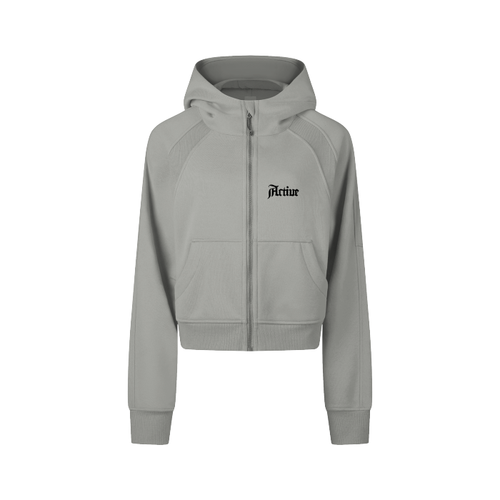 Active Cropped Zip-Through Hoodie