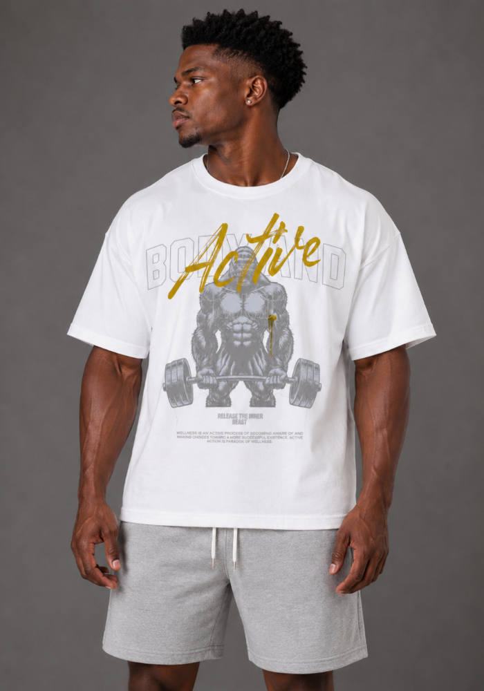 Active Beast Graphic Tee-Gold