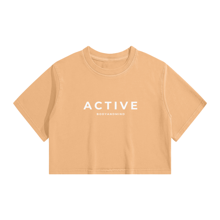 Active Washed Crop Top