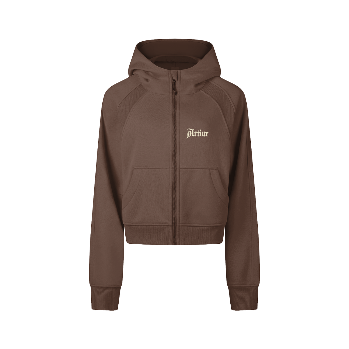 Active Cropped Zip-Through Hoodie