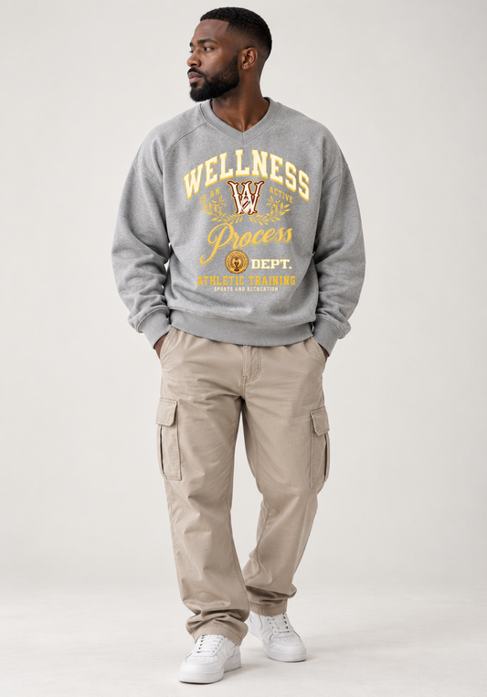 Wellness Sport V-Neck Crew-Grey