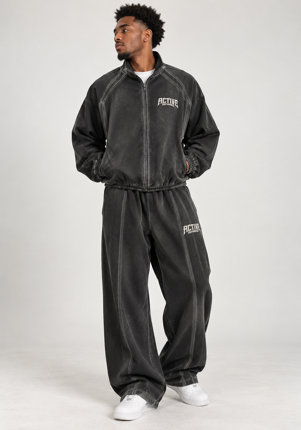 Active Mesh Wide-Leg Sweatpants