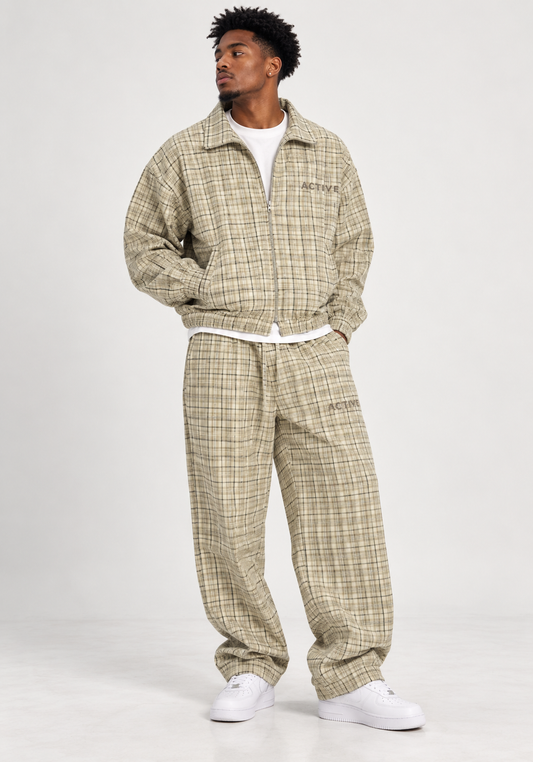 Active Plaid Track Jacket