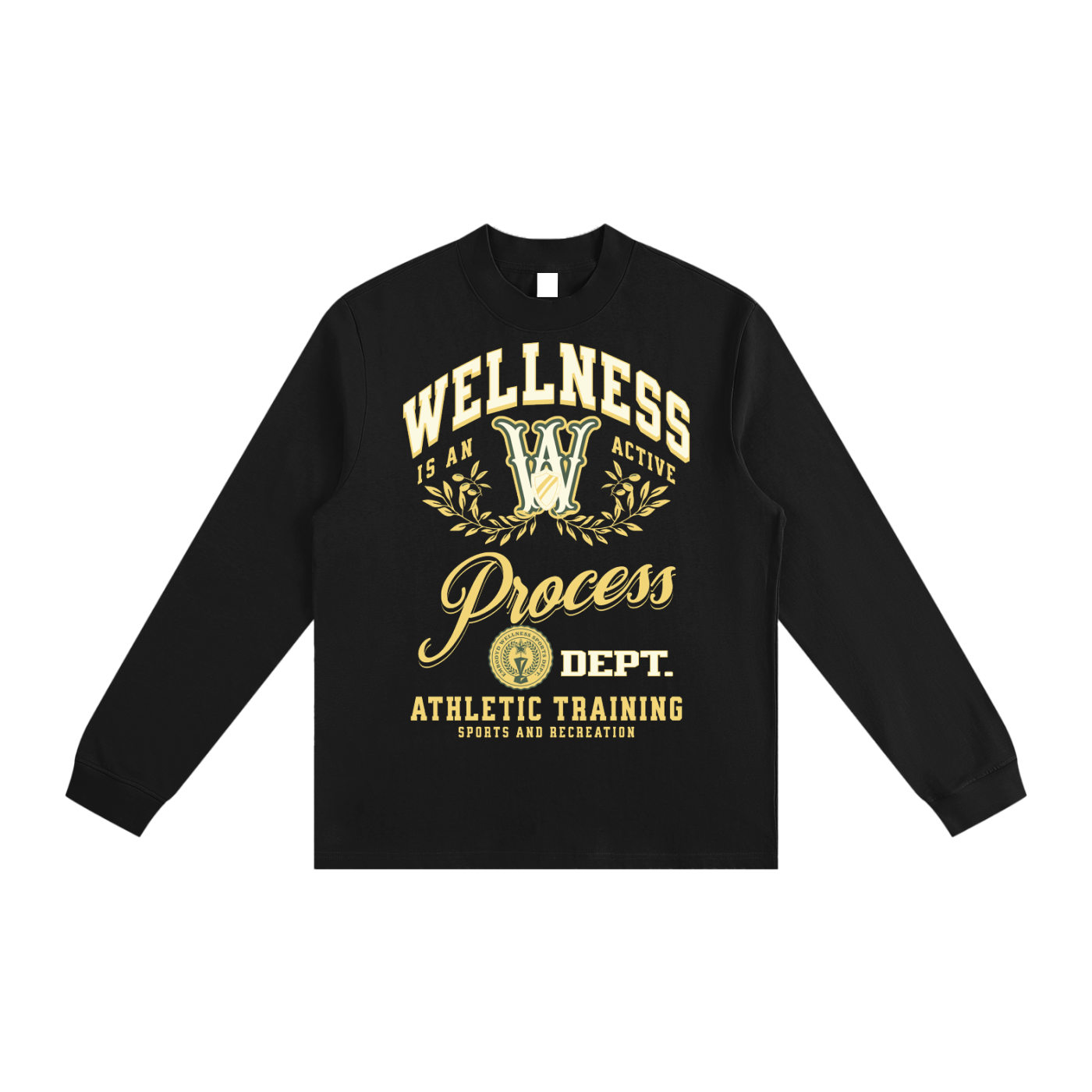 Wellness Fleece Graphic Crewneck Sweatshirt (Black)