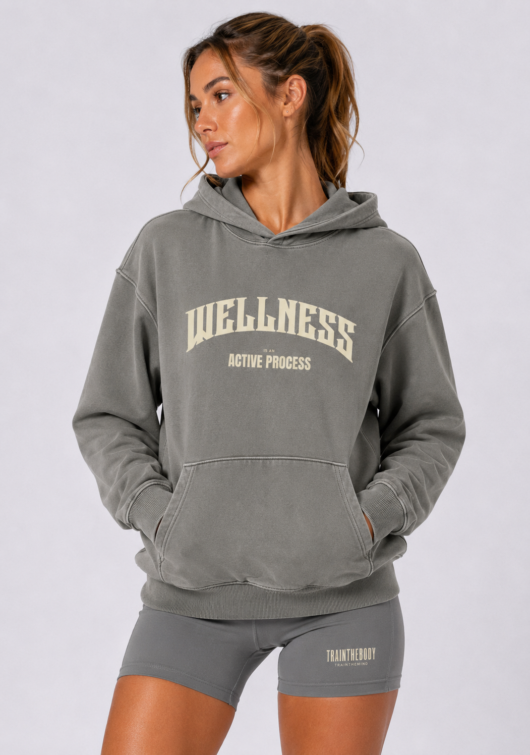 Wellness Vintage Cropped Hoodie