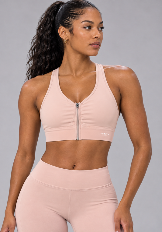 Active Zip-Front Sports Bra