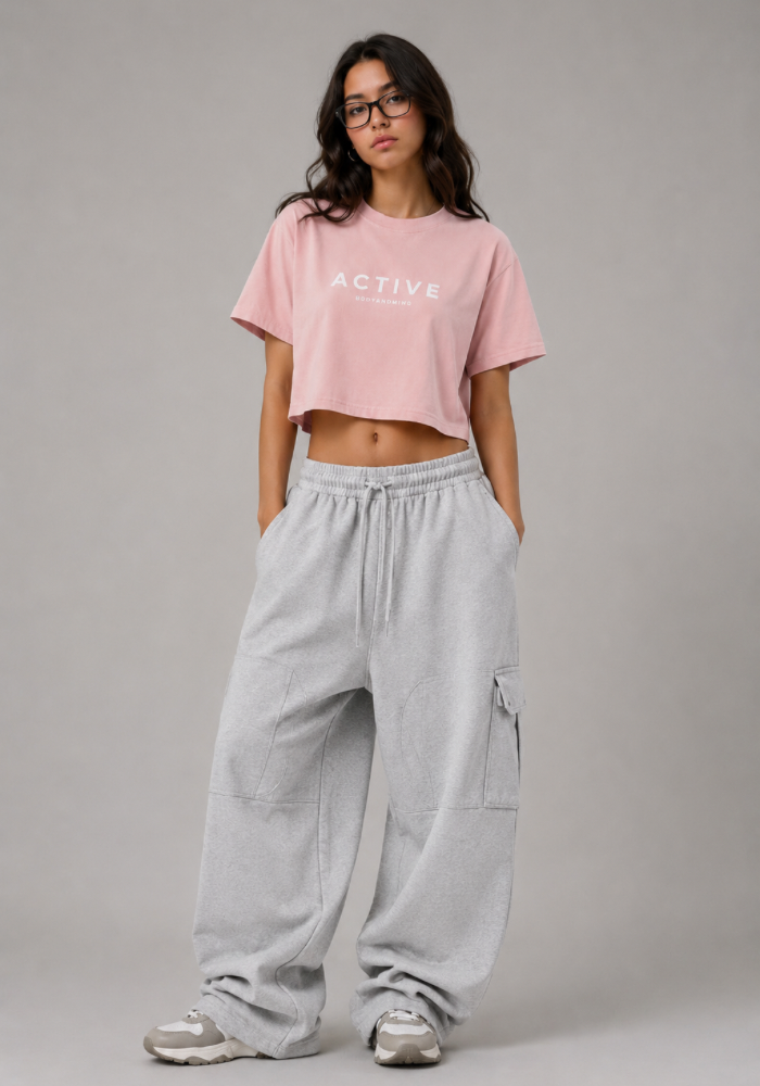 Active Washed Crop Top