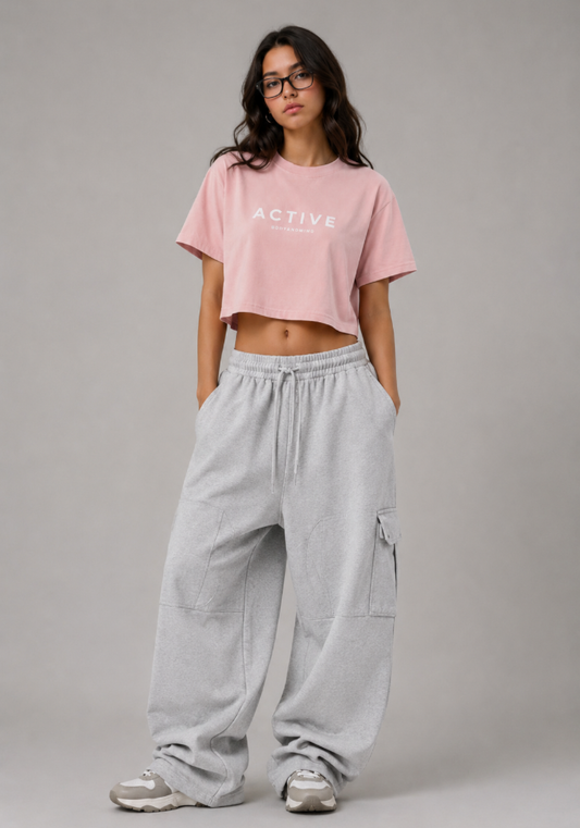Active Washed Crop Top
