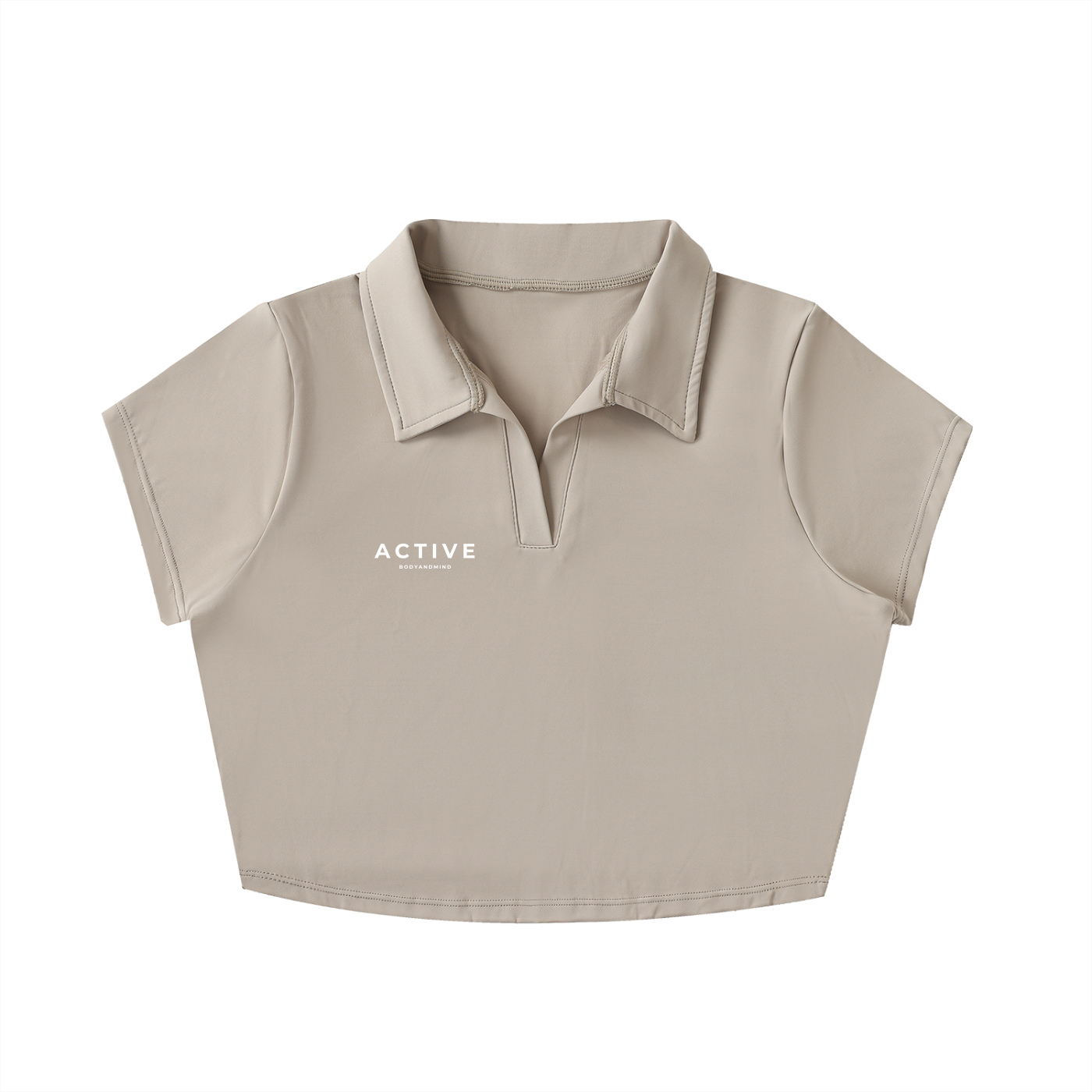 Active V-Neck Lapel Crop Top