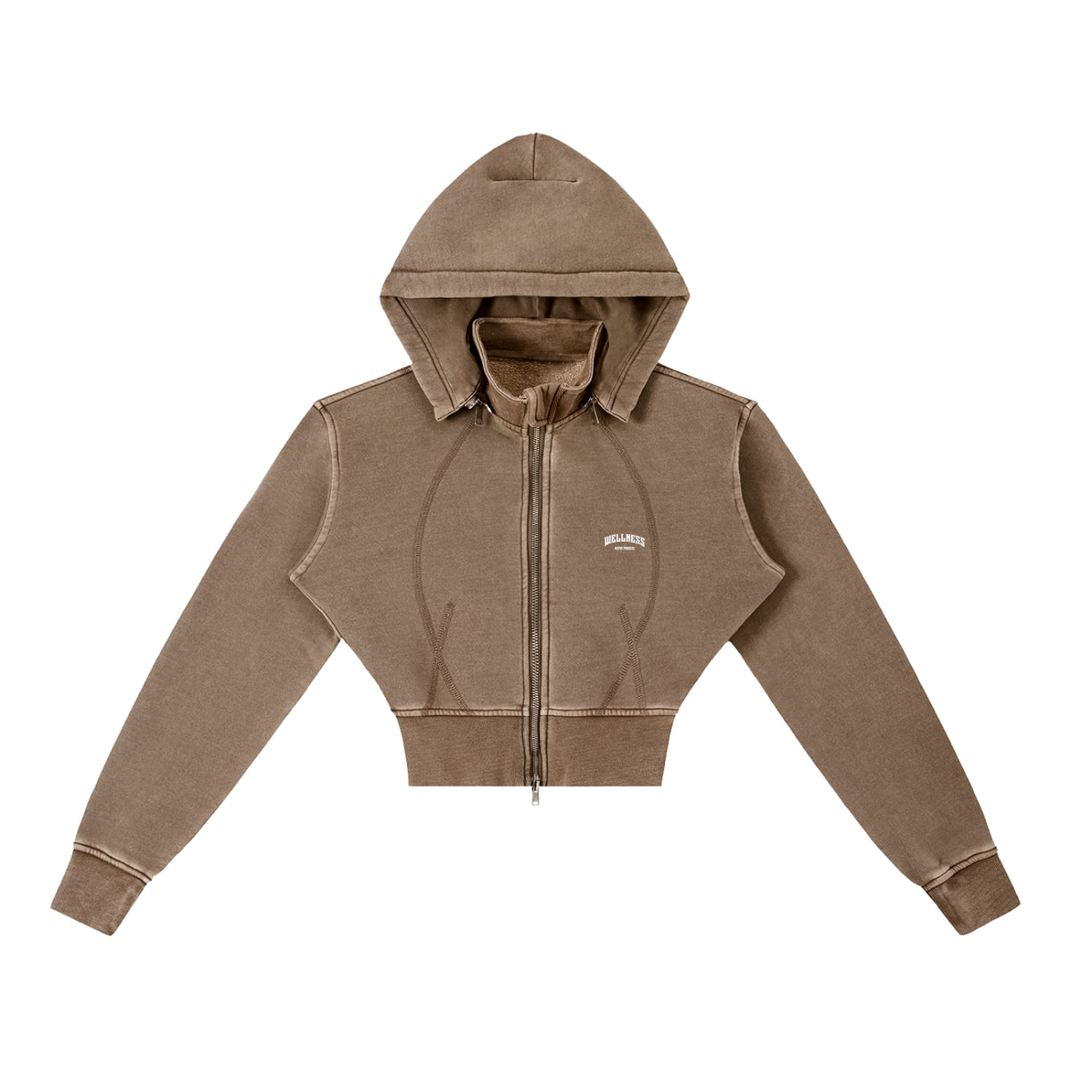 Wellness Vintage Cropped Hoodie