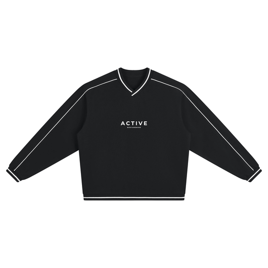 Active Color Block V-Neck Sweatshirt