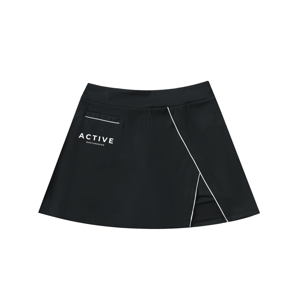 Active High-Waist Pocketed A-Line Skirt