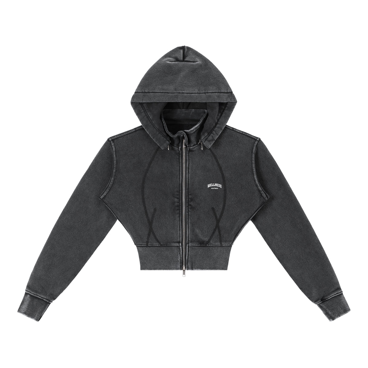 Wellness Vintage Cropped Hoodie