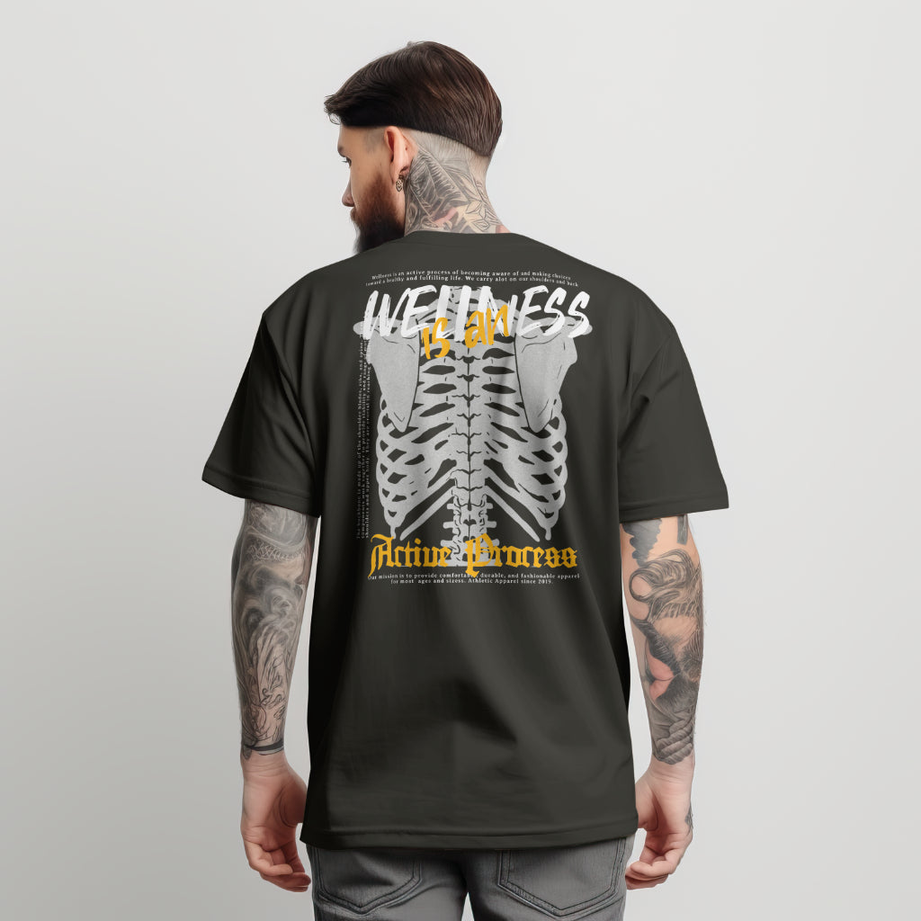 Active Vintage Frayed Tee-Gold