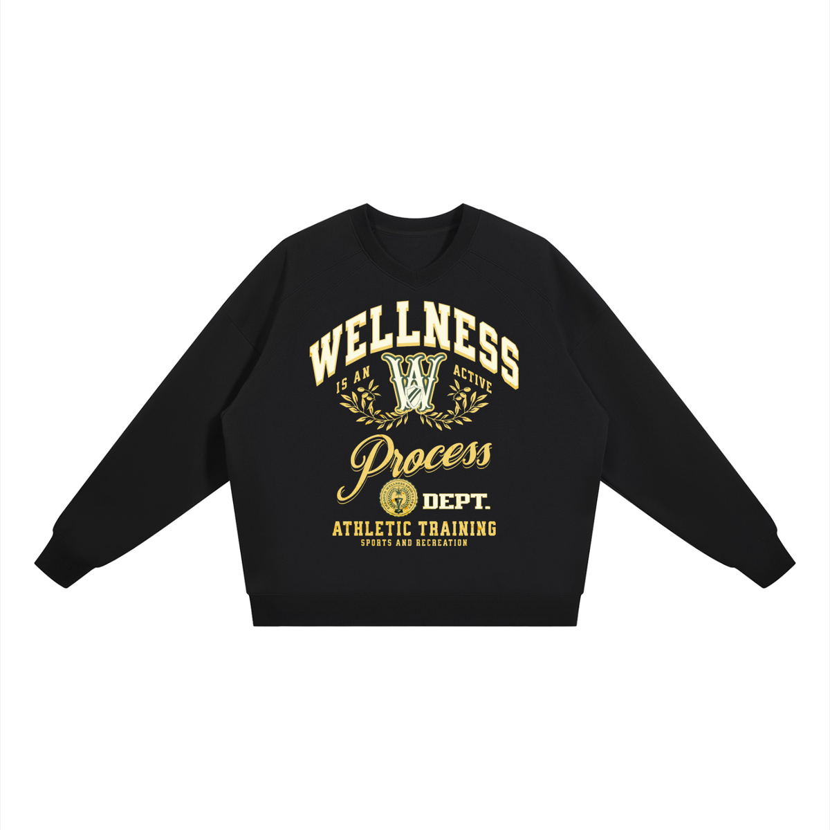 Wellness Sport V-Neck Crew-Black