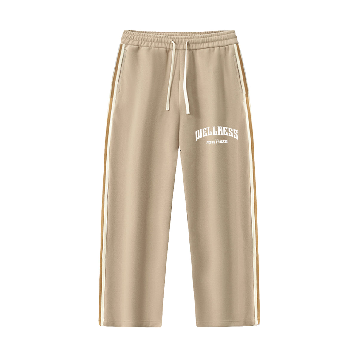 Wellness Side-Stripe Straight-Leg Pants