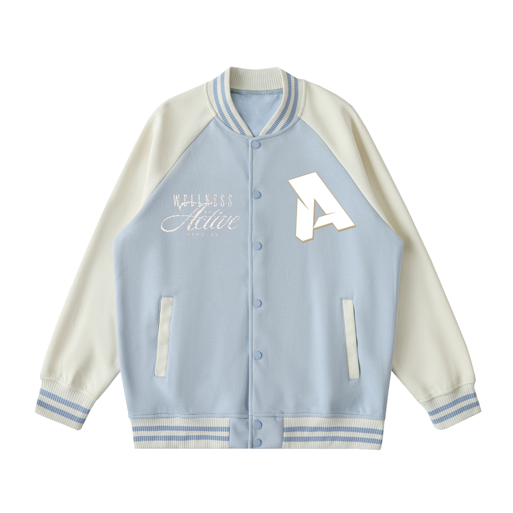 Wellness Varsity Jacket (Light Blue)