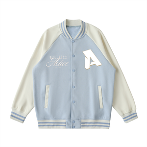 Wellness Varsity Jacket (Light Blue)