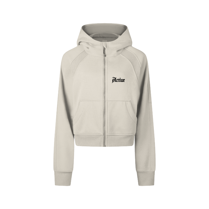 Active Cropped Zip-Through Hoodie