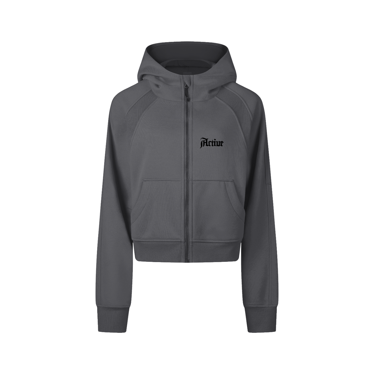 Active Cropped Zip-Through Hoodie-Light