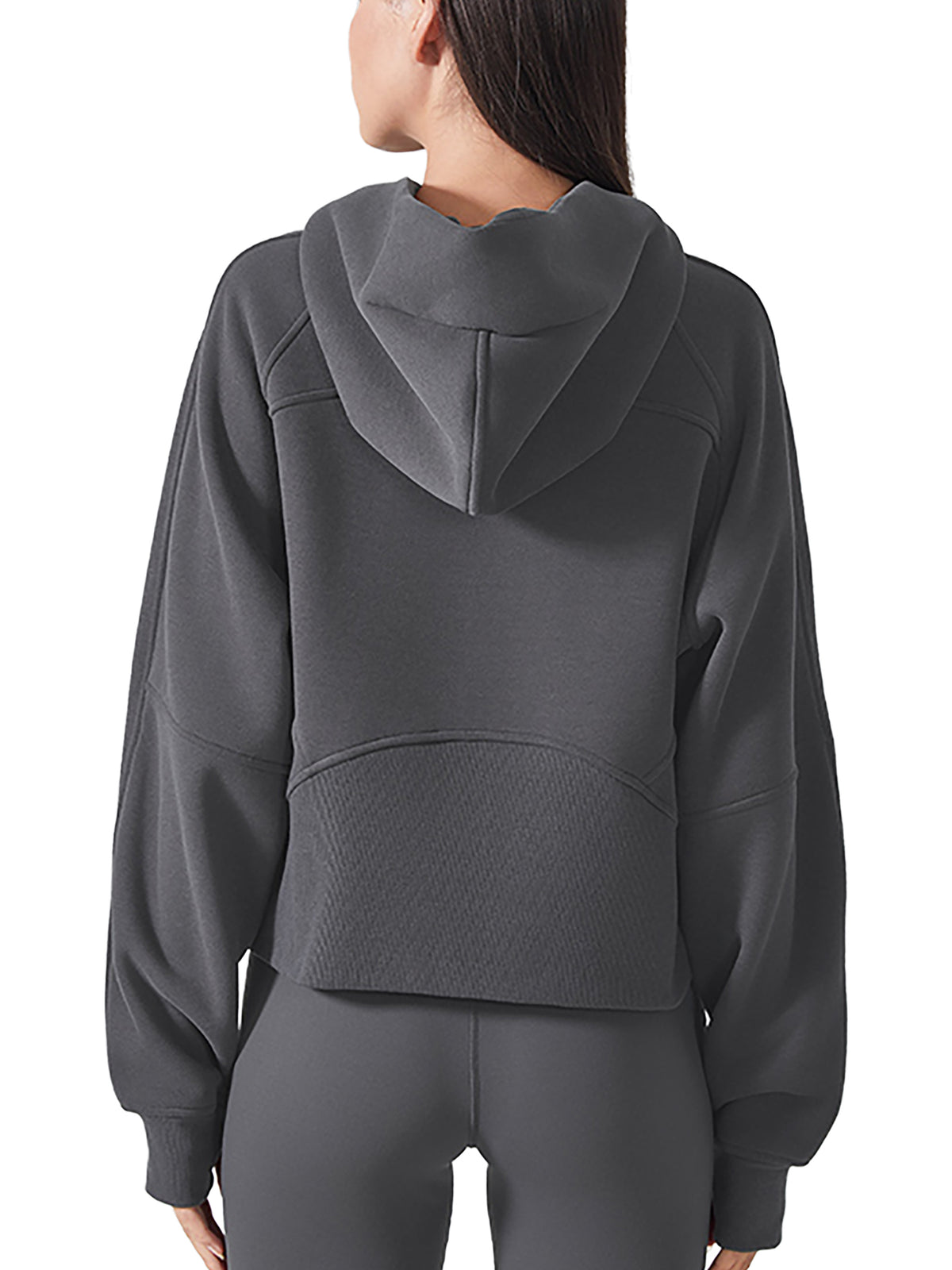 Active Cropped Zip-Through Hoodie-Light