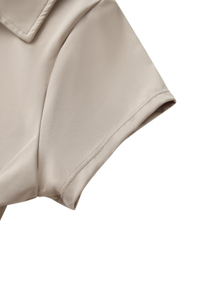 Active V-Neck Lapel Crop Top